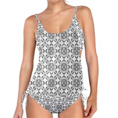 Black And White Patterned Backgroun Tankini Set by designsbyamerianna