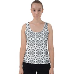 Black And White Patterned Backgroun Velvet Tank Top by designsbyamerianna