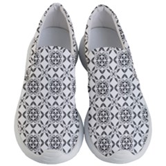 Black And White Patterned Backgroun Women s Lightweight Slip Ons by designsbyamerianna