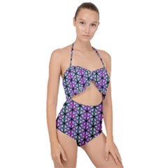 Triangle Seamless Scallop Top Cut Out Swimsuit