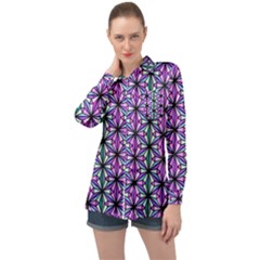 Triangle Seamless Long Sleeve Satin Shirt