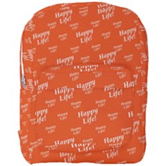 Motivational Happy Life Words Pattern Full Print Backpack