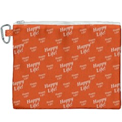 Motivational Happy Life Words Pattern Canvas Cosmetic Bag (xxxl) by dflcprintsclothing