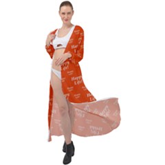 Motivational Happy Life Words Pattern Maxi Chiffon Beach Wrap