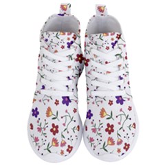 Flowers On A White Background             Women s Lightweight High Top Sneakers by LalyLauraFLM