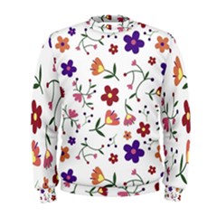 Flowers On A White Background               Men s Sweatshirt by LalyLauraFLM