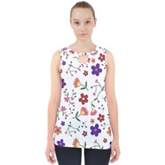 Flowers On A White Background              Cut Out Tank Top by LalyLauraFLM