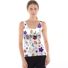 Flowers On A White Background              Tank Top