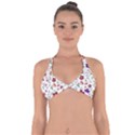 Flowers on a white background             Halter Neck Bikini Top View1