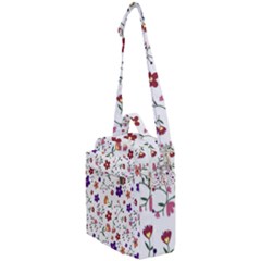 Flowers On A White Background           Crossbody Day Bag