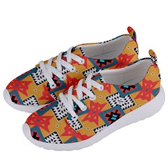 Shapes On A Brown Background Pattern            Women s Lightweight Sports Shoes by LalyLauraFLM