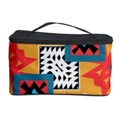 Shapes On A Brown Background Pattern               Cosmetic Storage Case