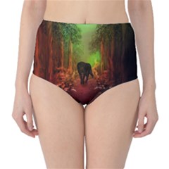 The Lonely Wolf In The Night Classic High-waist Bikini Bottoms by FantasyWorld7