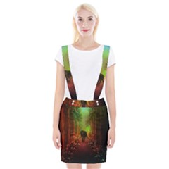 The Lonely Wolf In The Night Braces Suspender Skirt by FantasyWorld7