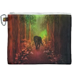 The Lonely Wolf In The Night Canvas Cosmetic Bag (xxxl) by FantasyWorld7