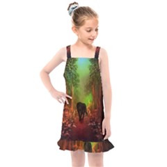 The Lonely Wolf In The Night Kids  Overall Dress by FantasyWorld7