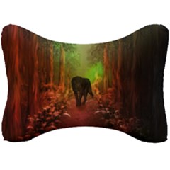 The Lonely Wolf In The Night Seat Head Rest Cushion by FantasyWorld7