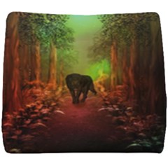 The Lonely Wolf In The Night Seat Cushion by FantasyWorld7