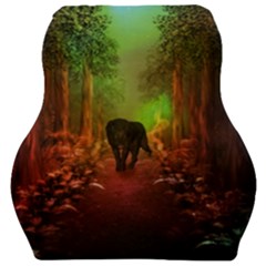 The Lonely Wolf In The Night Car Seat Velour Cushion  by FantasyWorld7