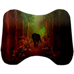 The Lonely Wolf In The Night Head Support Cushion by FantasyWorld7