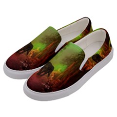 The Lonely Wolf In The Night Men s Canvas Slip Ons by FantasyWorld7