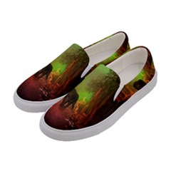 The Lonely Wolf In The Night Women s Canvas Slip Ons by FantasyWorld7