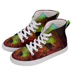 The Lonely Wolf In The Night Women s Hi-top Skate Sneakers by FantasyWorld7