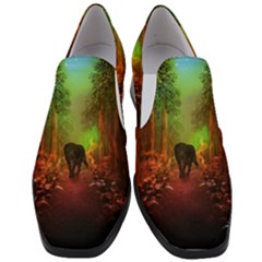 The Lonely Wolf In The Night Women Slip On Heel Loafers by FantasyWorld7