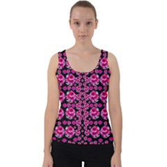 Floral To Be Happy Of In Soul And Mind Decorative Velvet Tank Top by pepitasart