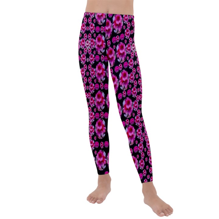 Floral To Be Happy Of In Soul And Mind Decorative Kids  Lightweight Velour Leggings