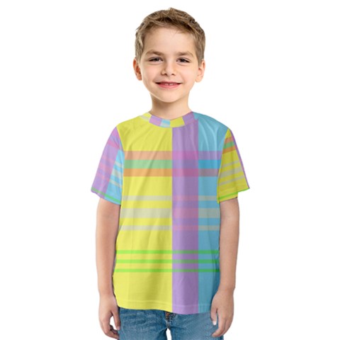 Easter Background Easter Plaid Kids  Sport Mesh Tee by Simbadda