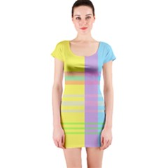 Easter Background Easter Plaid Short Sleeve Bodycon Dress by Simbadda