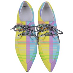 Easter Background Easter Plaid Pointed Oxford Shoes