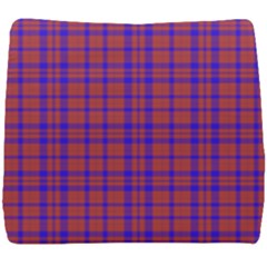 Pattern Plaid Geometric Red Blue Seat Cushion by Simbadda