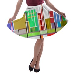 Business Finance Statistics Graphic A-line Skater Skirt by Simbadda