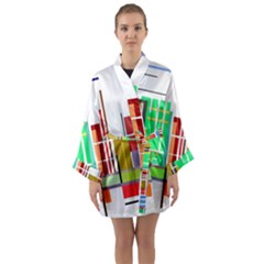 Business Finance Statistics Graphic Long Sleeve Kimono Robe by Simbadda