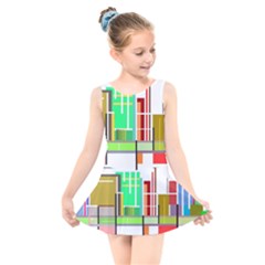 Business Finance Statistics Graphic Kids  Skater Dress Swimsuit by Simbadda