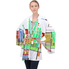 Business Finance Statistics Graphic Velvet Kimono Robe by Simbadda