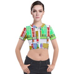 Business Finance Statistics Graphic Short Sleeve Cropped Jacket