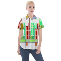 Business Finance Statistics Graphic Women s Short Sleeve Pocket Shirt