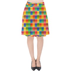 Background Colorful Abstract Velvet High Waist Skirt by Simbadda