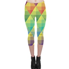 Background Colorful Geometric Capri Leggings  by Simbadda