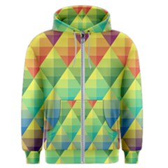 Background Colorful Geometric Men s Zipper Hoodie by Simbadda