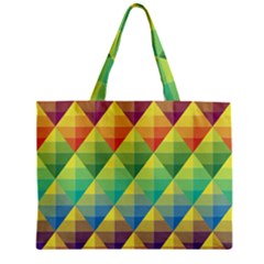 Background Colorful Geometric Zipper Mini Tote Bag by Simbadda