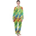 Background Colorful Geometric Satin Long Sleeve Pyjamas Set View1