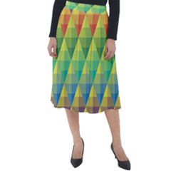 Background Colorful Geometric Classic Velour Midi Skirt  by Simbadda