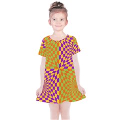 Pop Art Orange Background Kids  Simple Cotton Dress by Simbadda