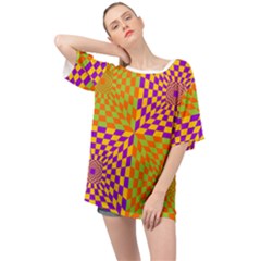 Pop Art Orange Background Oversized Chiffon Top