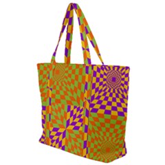 Pop Art Orange Background Zip Up Canvas Bag