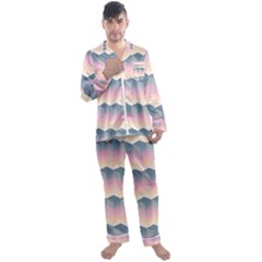 Seamless Pattern Background Block Men s Satin Pajamas Long Pants Set